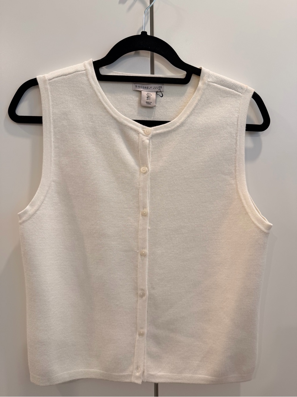 Sincerly Jules Cream Button-Front Knit Tank